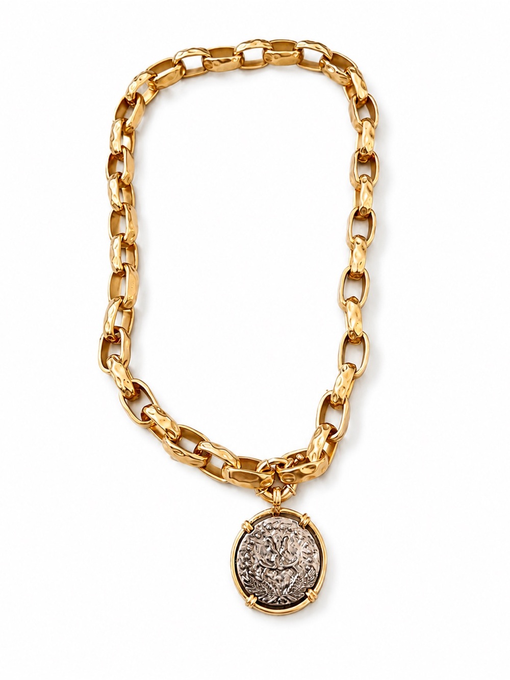House of Harlow 1960 Gold Chain Necklace with Coin Pendant